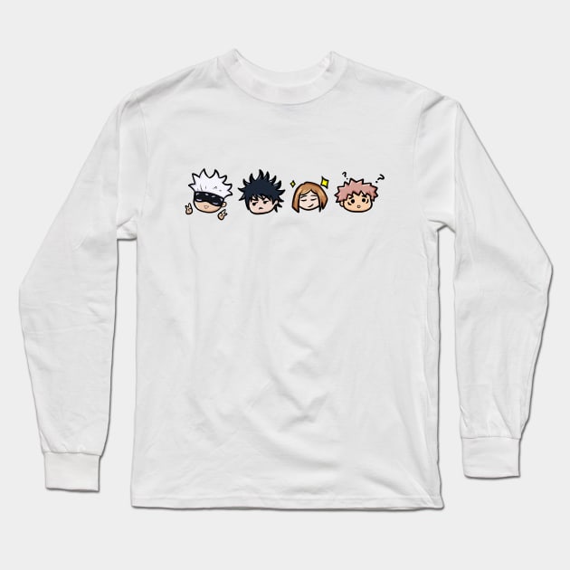 Anime Inspired Simple Chibis Long Sleeve T-Shirt by cassiebossmann